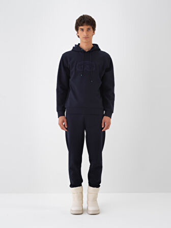 Xint Lacivert Pamuk Dokulu Regular Fit Sweatshirt
