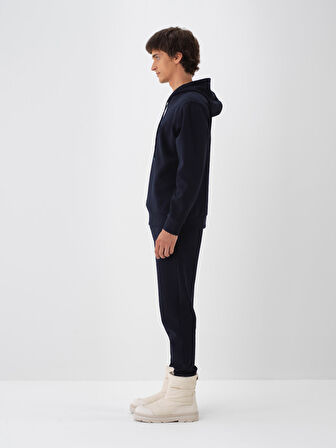 Xint Lacivert Pamuk Dokulu Regular Fit Sweatshirt