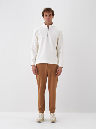 Xint Ekru Pamuk Dokulu Regular Fit Sweatshirt