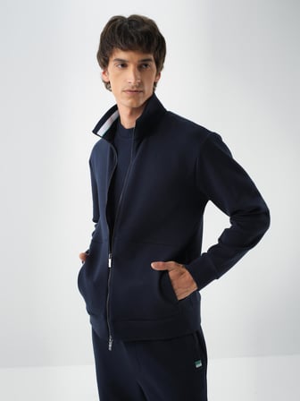 Xint Lacivert Pamuk Dokulu Regular Fit Sweatmont