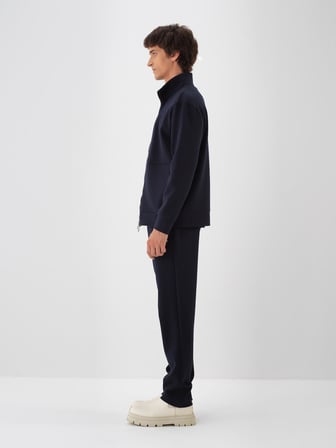 Xint Lacivert Pamuk Dokulu Regular Fit Sweatmont
