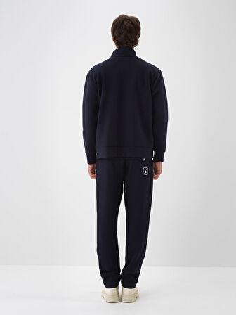 Xint Lacivert Pamuk Dokulu Regular Fit Sweatmont