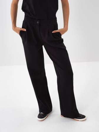 Xint Siyah Pamuk Dokulu Oversize Sweat Pantolon
