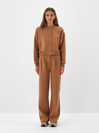 Xint Camel Pamuk Dokulu Oversize Sweat Pantolon