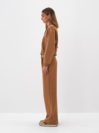 Xint Camel Pamuk Dokulu Oversize Sweat Pantolon