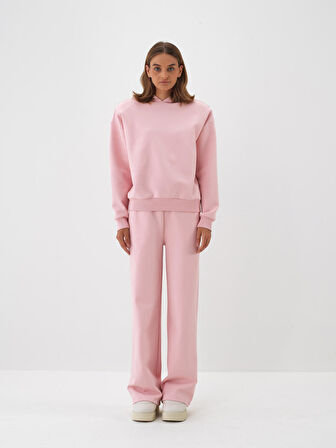 Xint Pembe Pamuk Dokulu Oversize Sweatshirt