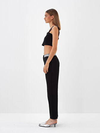 Xint Siyah Pamuk Dokulu Oversize Sweat Pantolon