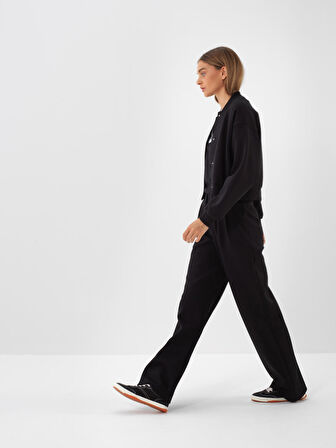 Xint Siyah Pamuk Dokulu Oversize Sweatmont