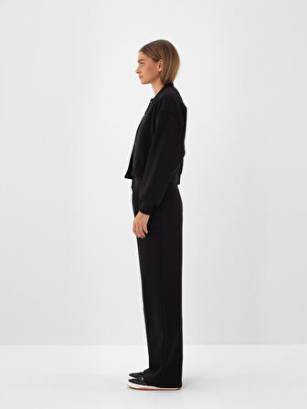 Xint Siyah Pamuk Dokulu Oversize Sweatmont