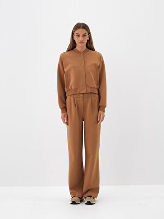 Xint Camel Pamuk Dokulu Oversize Sweatmont