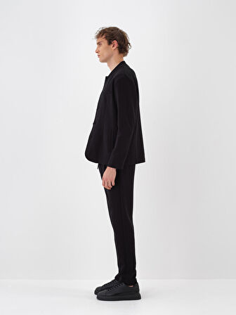 Xint Siyah Pamuk Dokulu Regular Fit Ceket