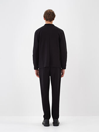 Xint Siyah Pamuk Dokulu Regular Fit Ceket