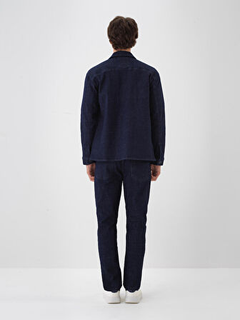 Xint Lacivert Pamuk Dokulu Regular Fit Ceket