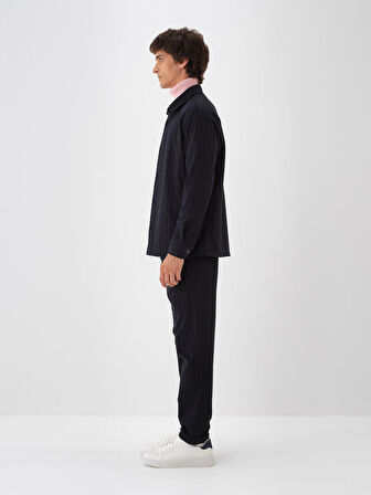 Xint Lacivert Pamuk Dokulu Regular Fit Jogger Pantolon