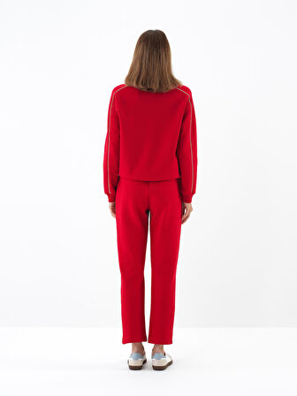 Xint Kırmızı Pamuk Dokulu Regular Fit Sweatshirt