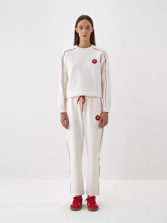 Xint Ekru Pamuk Dokulu Regular Fit Sweatshirt