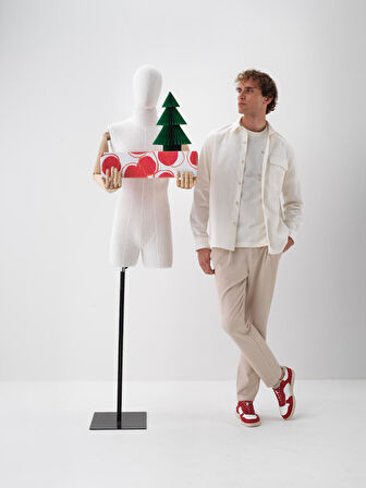 Xint Ekru Pamuk Dokulu Regular Fit Gömlek Ceket