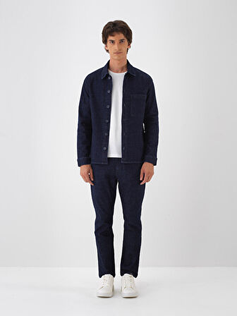 Xint Lacivert Pamuk Dokulu Slim Fit Denim Pantolon