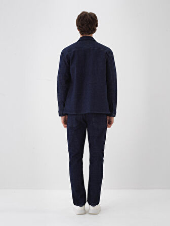 Xint Lacivert Pamuk Dokulu Slim Fit Denim Pantolon