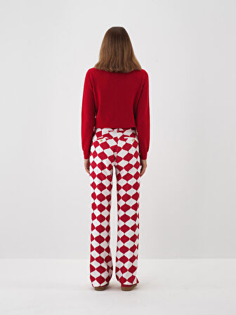Xint Kırmızı Formunu Koruyan Regular Fit Pantolon