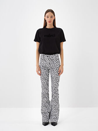 Xint Siyah Pamuk Dokulu Slim Fit Pantolon