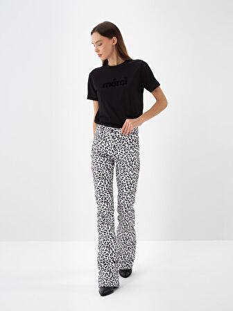 Xint Siyah Pamuk Dokulu Slim Fit Pantolon