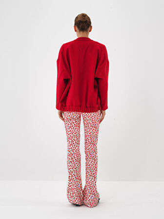 Xint Kırmızı Pamuk Dokulu Slim Fit Pantolon