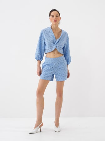 Mavi Regular Fit Pamuklu Şort