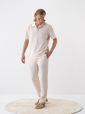 Naturel Regular Fit Keten Sweat Pantolon