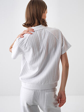 Beyaz Oversize Pamuklu Tişört