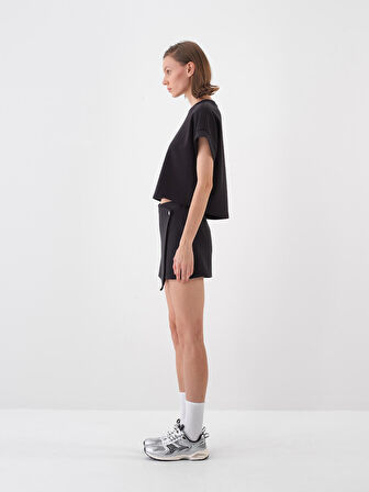 Siyah Oversize Modal Şort Etek