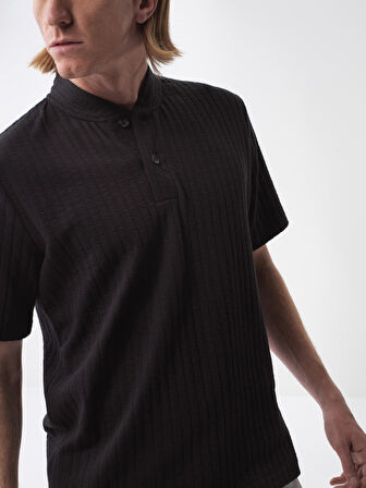 Siyah Regular Fit Pamuklu Tişört