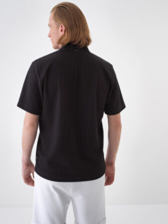 Siyah Regular Fit Pamuklu Tişört