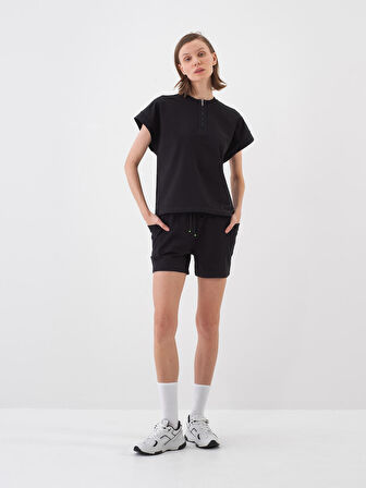 Siyah Oversize Pamuklu Sweatshirt
