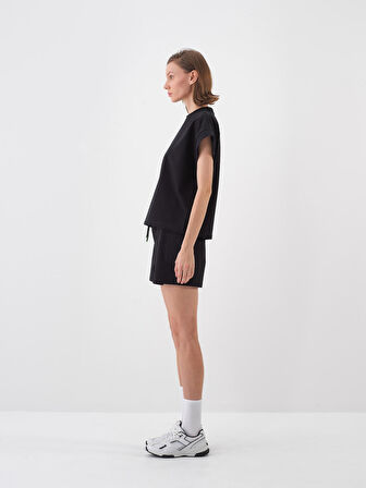 Siyah Oversize Pamuklu Sweatshirt