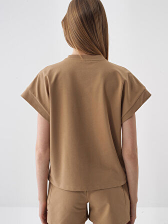 Camel Oversize Pamuklu Sweatshirt