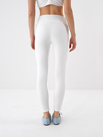 Beyaz Slim Fit  Tayt