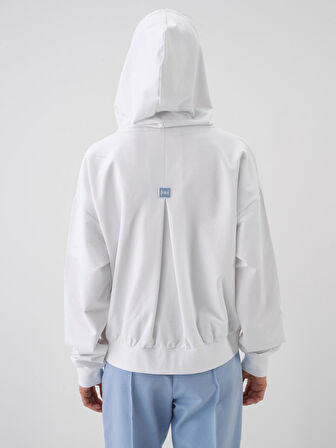 Beyaz Oversize Pamuklu Sweatmont