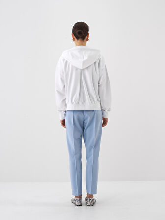 Beyaz Oversize Pamuklu Sweatmont