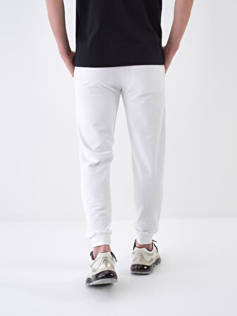 Beyaz Regular Fit Pamuklu Sweat Pantolon