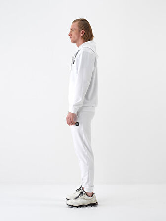 Beyaz Regular Fit Pamuklu Sweatmont