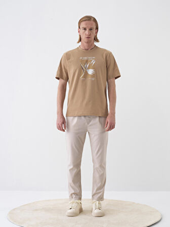 Camel Regular Fit Pamuklu Tişört