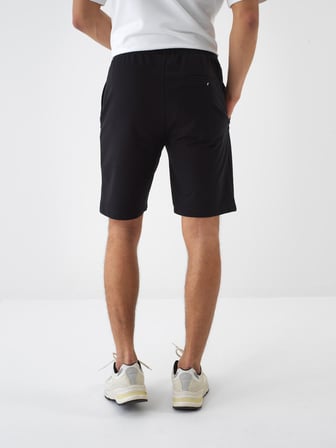 Siyah Regular Fit Pamuklu Şort