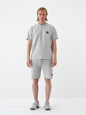 Gri Regular Fit Pamuklu Şort