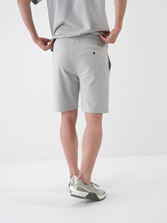 Gri Regular Fit Pamuklu Şort