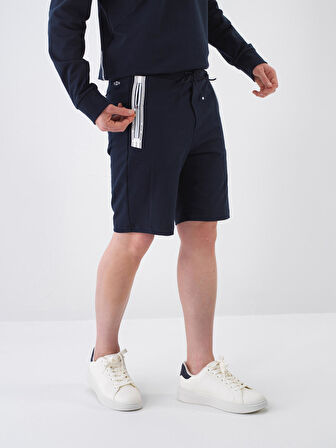 Lacivert Slim Fit Pamuklu Şort