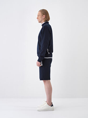 Lacivert Slim Fit Pamuklu Şort