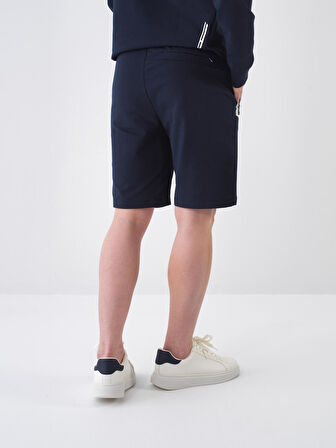 Lacivert Slim Fit Pamuklu Şort
