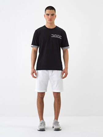 Siyah Regular Fit Pamuklu Tişört