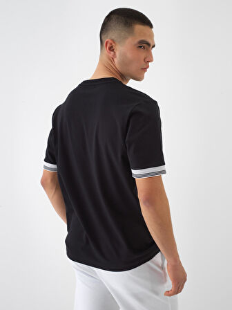 Siyah Regular Fit Pamuklu Tişört